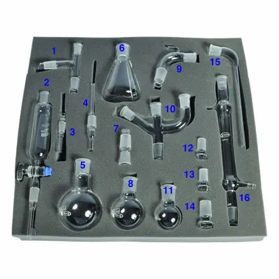 UNITED SCIENTIFIC Lab Glassware Set: Mixed Glassware Set, Glass (MPN ORGKIT-16) - Lab Glassware Sets
