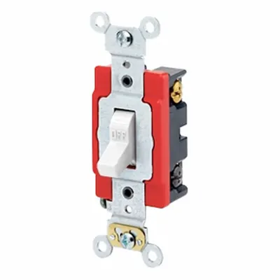 LEVITON Wall Switch: Toggle Switch, 4-Way, Maintained, White, 120/277V AC - Toggle Wall Switches