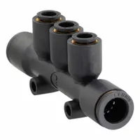 LEGRIS Push-Fit Tee Fitting: 10 mm OD x 8 mm OD x 8 mm OD Size, Polymer, 81 mm Overall Lg, Black (MPN 3304 10 08)