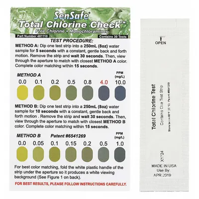 INDUSTRIAL TEST SYSTEMS Test Strips: Total Chlorine, Strip, 30 Tests - Single-Parameter Test Strips