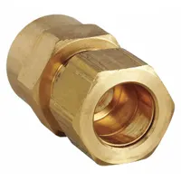 PARKER Compression Fitting Adapter: 3/8 in OD x 1/4 in Pipe Fitting Size, Compression x FNPTF, 10 PK (MPN 66C-6-4)