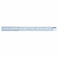 INSIZE Steel Rule: 7110-1000, 40 in / 1,000 mm, 0.06 in Thick, Clear, Black, Rigid, Square Edge