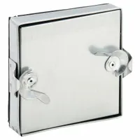 Duct Access Door: 6 in x 6 in, 24 ga, Steel, Double Cam, Tab-In Hinge, 6 in Observation Port Ht