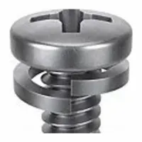 SEMS Screw: Split Lock, #10-32 Thread Size, 3/8 in Lg, Stainless Steel, Passivated, Pan, 10 PK (MPN 1-PPL-10F-37)
