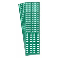 Pipe Marker: Deionized Water Return, Green, White, Fits 3/4 in and Smaller Pipe O.D., 5 PK (MPN 7074-3C-PK)