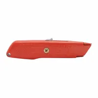 STANLEY Safety Knife: 6 in Overall Lg, Textured, 1 1/4 in Overall Wd, Aluminum, Orange, Tools Needed (MPN 10-189C)