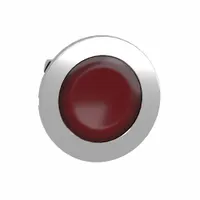 SCHNEIDER Flush Push Button: Red, 30 mm Mounting Size, Metallic, Momentary (MPN ZB4FW343)