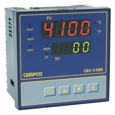 TEMPCO Temperature Controller: TEC-4100, 1/4 DIN Size, TC/RTD Programmable, PID - Temperature Controllers