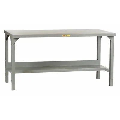 LITTLE GIANT Workbench: Adj Ht, Steel, 60 in x 36 in, 4,500 lb Overall Load Capacity - Workbenches with Lower Shelves