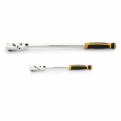 GEARWRENCH Hand Ratchet Set: Pear, Reversible, 9 in_15 1/2 in Overall Lg - Flex-Head Ratchet Sets