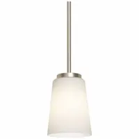 AFX INC. LightPendant: 5 in Dia, 7 1/4 in Ht, Satin Nickel, 60 W, 120V AC, Dimmable (MPN JNNP05MBSN)