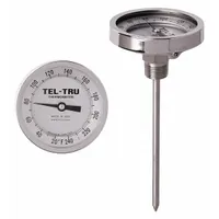 TEL-TRU Dial Thermometer: 0°F to 250°F, +/- 1% Accuracy, 12 in Stem Lg, Fahrenheit (MPN GT300R-1267)