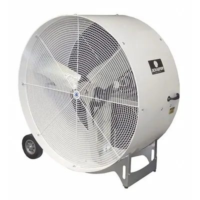 SCHAEFER Circulating Fan: 42 in Blade Dia, 115V AC, Mobile, 1 hp, Belt Drive - Standard Industrial Floor Fans