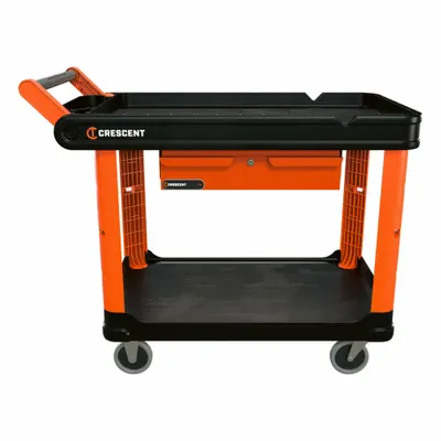 CRESCENT Utility Cart: 500 lb, 37 in L x 23 in W x 23 in H Overall Dim, 2 Shelves - Starter Carts