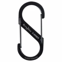 NITE IZE Double Carabiner: 25 lb Working Load Limit, Wire Gate, Stainless Steel (MPN SB3-03-01)