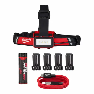 MILWAUKEE Rechargeable Headlamp: Rechargeable, 600 lm Max. Brightness, 27 hr Max Run Time - Rechargeable Headlamps