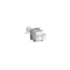 Pipe-mount exhaust draft inducer designed for natural gas furnaces. Operates on 115V AC, 1.3 A, 60 Hz, single phase. Fits 4 in to 5 in pipe, delivers 0.004 cfm at 0.0 in SP. Features a steel wheel and includes a two-piece backing plate. UL Listed.