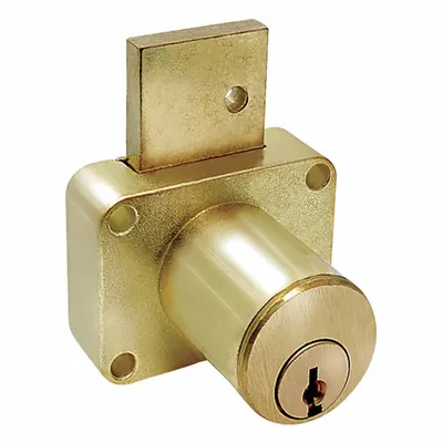 COMPX NATIONAL Deadbolt Lock: Keyed Different, Horizontal Left, Rectangular, 1 5/8 in Body Ht - Deadbolt Cabinet & Drawer Locks with Interchangeable Cores