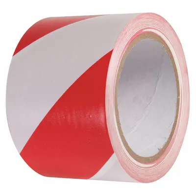 INCOM MANUFACTURING Floor Marking Tape: Gen Purpose, Striped, Red/White, 3 in x 54 ft, 5.5 mil Tape Thick - General Purpose Floor Marking Tape