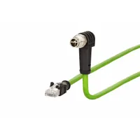 METZ CONNECT Ethernet Cable: Cat7, M12 Male Angle x RJ45 Male Straight, 10 m Lg, PUR, Green (MPN 142M2X59100 (new))