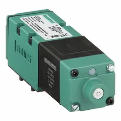 Four-way, two-position directional control valve with single solenoid, spring return, and non-locking manual override. Operates on 110-120V AC with plug-in electrical connection. Supports internal or remote pilot actuation. Used in industrial pneumatic systems to direct compressed air to actuators, cylinders, or other devices in automation, packaging, and material handling applications.