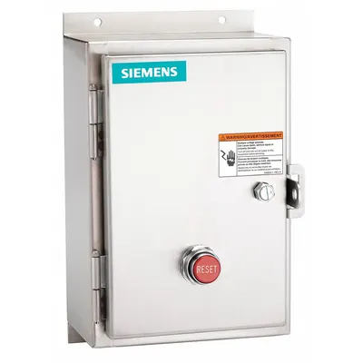 SIEMENS NEMA Magnetic Motor Starter: Non-Reversing, 3 Poles, NEMA Size 0, 18 A - Enclosed Non-Reversing Starters with Electronic Overloads