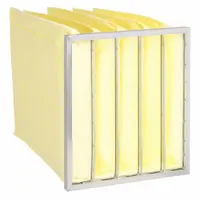 Pocket Air Filter: 20 in x 20 in x 22 in, MERV 14, Yellow, Synthetic, 5 Pockets