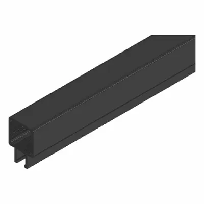 FAZTEK Single Track Tube System: 1 in x 1 in, 145 in Lg, Aluminum, 1/2 in Flange Ht - Single-Flanged Square Profile
