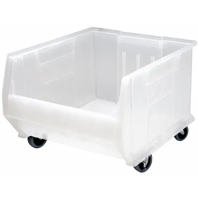 QUANTUM STORAGE SYSTEMS Mobile Bin: 23 7/8 in Overall Lg, 16 1/2 in x 11 in, Clear - Rolling Clearview Hopper Bins