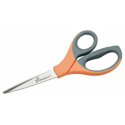 ABILITY ONE Scissors: Ambidextrous, 8 1/4 in Overall Lg, Straight, Stainless Steel - Plastic-Handle Scissors