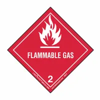 LABELMASTER DOT Container Label: Flammable Gas, 3 15/16 in x 3 15/16 in, 3 15/16 in Label Ht, Paper (MPN HML7C)