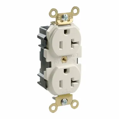 LEVITON Receptacle: Duplex, 5-20, Brown, 125V AC, 20 A, 2 Pole / 3 Wire (MPN M5362) - General Purpose Receptacles