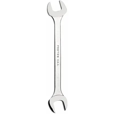 PROTO Open End Wrench: Alloy Steel, Satin, 1/2 in_9/16 in Head Size, 10 in Overall Lg - SAE, Double End, Open End Wrenches