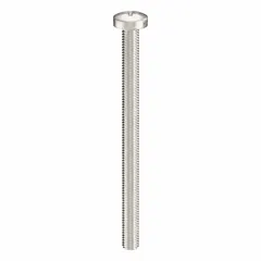 Pan head machine screws with M5x0.80 thread, 70 mm length, made from 316 stainless steel with a plain finish. Feature a Phillips drive size #2. Supplied in a pack of 10. Suitable for general fastening applications where corrosion resistance is required.