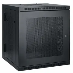 TRIPP LITE Rack Enclosure: 12 Rack Units, 25 in x 23 5/8 in x 21 5/8 in, Wall Mount, Steel (MPN SRW12US). Key specifications — Brand: TRIPP LITE; Includes: (2) Keys; Material: Steel; Features_Broad: Hinged Back.