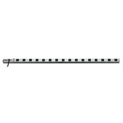 TRIPP LITE Outlet Strip: 16 Outlets, 15 ft Cord Lg, 15 A Current, UL 1363, Gray, 5-15P - Industrial Power Strips