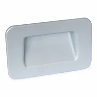 JW WINCO Recessed Pull Handle: Unthreaded Holes, Zinc, Silver, Tray, 6.1 in Overall Lg, Rectangular (MPN 7330-155-C-2-SR)