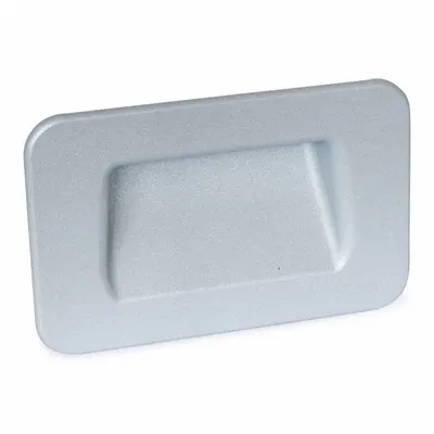 JW WINCO Recessed Pull Handle: Unthreaded Holes, Zinc, Silver, Tray, 6.1 in Overall Lg - Angled Inset Pull Handles