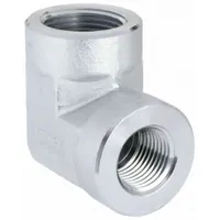 Hydraulic Hose Adapter: 3/4 in x 1/2 in Fitting Size, Female x Female, NPTF x NPTF, Rigid, 90° Elbow (MPN 2087-12-8S)