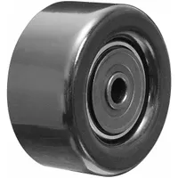 Steel flat idler pulley with flangeless design for light-duty serpentine belt systems. Guides and tensions the belt in engine accessory drive applications, supporting components such as alternators and water pumps