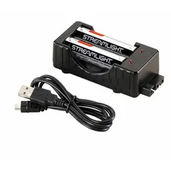 Battery charger kit includes two SL-B26 Lithium Ion battery packs. Recharge time ranges from 3-1/2 to 6-1/2 hours. Suitable for powering portable electronic devices and flashlights that accept SL-B26 batteries.