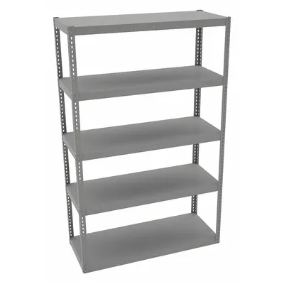 TENNSCO Boltless Shelving: Standalone, Extra-Heavy-Duty, 60 in x 24 in, 96 in Overall Ht - Extra-Heavy-Duty Solid Steel Decking Boltless Shelving