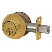 MASTER LOCK Deadbolt Lock: Cylindrical, 1 3/8 in Door Thick - Max, Brass (MPN DSH0703KA4)