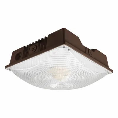 SYLVANIA Canopy Square: LED, 9,375 lm, 3000K, 75 W Fixture Watt, 120 to 347V AC - LED Standard Parking Garage & Canopy Lights