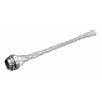 HUBBELL WIRING DEVICE-KELLEMS Dust Tight Cord Connector with Strain Relief: Straight, Aluminum, 1/2 in MNPT - Straight Metallic Cord Grips with Mesh