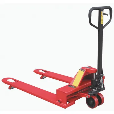 Dayton Pallet Jack: 4,400 lb, 48 in L x 33 in W Fork Dim, 33 in, 19 in, 4-Way Fork - Low-Profile & Load-Control Pallet Jacks