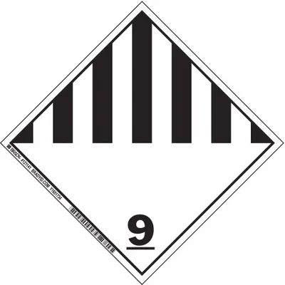 BRADY Container Label: 9 (Haz Material), 4 in x 4 in, 4 in Label Ht, 4 in Label Wd - Class 9: Miscellaneous Hazardous Materials
