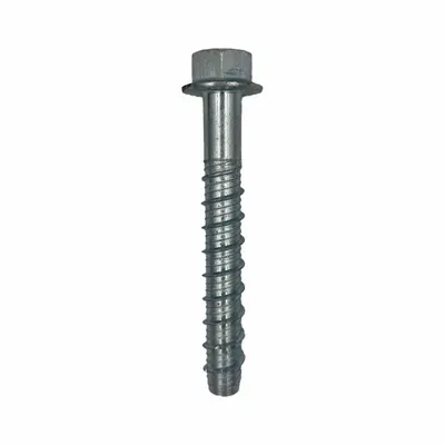 MKT FASTENING Screw Anchor: 6 in Overall Lg, 3/8 in Dia, Steel, External Hex, Hex, Steel - Hex-Head Screw Anchors