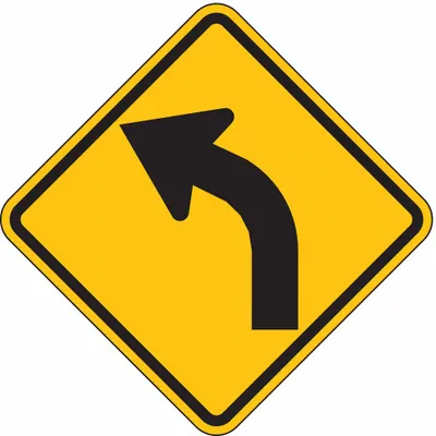 LYLE Traffic Sign: 24 in x 24 in Nominal Sign Size, 24 in x 24 in Nominal Sign Size (W x H) - Left Curve Ahead Signs