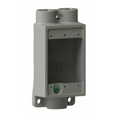 HUBBELL KILLARK Device Box: Iron, Rectangular, 1 Gangs, 1/2 in Hub Size, 18 cu in Capacity - Iron Weatherproof Electrical Boxes